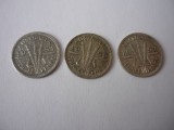 3 THREE PENCE 1951 ; 1955 ; 1957 ., Australia si Oceania, Argint