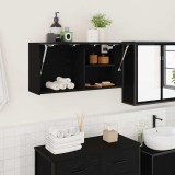 vidaXL Dulap de perete de baie, negru, 80x25x40 cm, lemn prelucrat