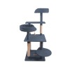 Ansamblu Joaca Pisici Senior BUBUS 125cm Gri Antracit, Culcus Burete, Trepte Mici, Iuta Naturala, Fabricat Manual Romania