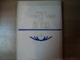 STILUL INDIRECT LIBER IN ROMANA LITERARA de MIHAELA MANCAS , Bucuresti 1972 , PREZINTA HALOURI DE APA