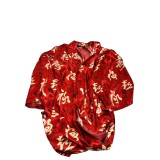 Halat de casa , subtire , culoarea rosu , model scris chinezesc , marimea XL