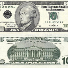 USA SUA █ bancnota █ 10 Dollars █ 2001 █ P-511 █ D4 Cleveland █ UNC necirculata