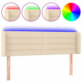 Cumpara ieftin Tablie de pat cu LED, crem, 147x16x78/88 cm, textil