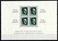 Germania Reich 1937, Mi #650 = Bl 11, Ziua Partidului Nazist, Adolf Hitler, MNH, cota 320 &euro;!