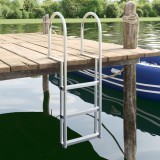 vidaxl Scară de doc Argintiu 45 x 11.5 x 134 cm Aluminiu