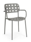 Cumpara ieftin Set 4 scaune gradina otel gri Clover 52x54x80 cm
