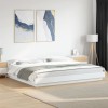 Gossi cadru de pat cu lumini led, alb, 180x200 cm, lemn prelucrat