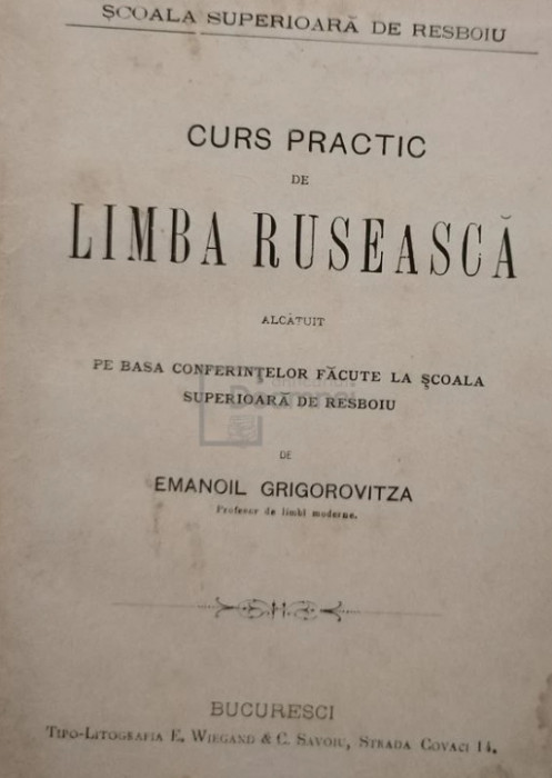 1891 Scoala Superioara Resboiu, Curs practic limba ruseasca, Em Grigorovitza T9