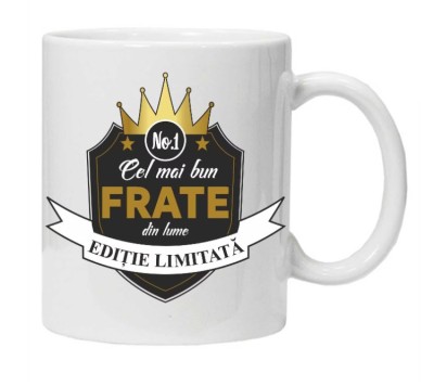 Cana alba personalizata &amp;quot;Cel mai bun FRATE&amp;quot;, INOVATIX&amp;reg;. 330ml foto