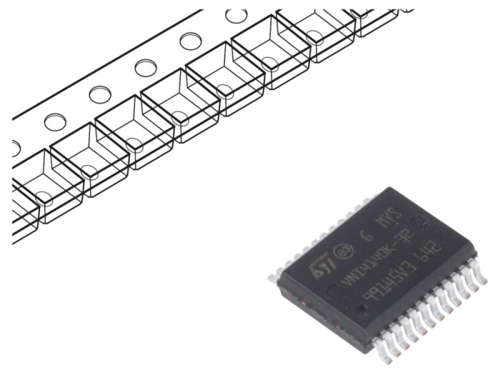 Power switch high-side 1A, 4 canale