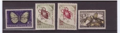 RO-0064-ROMANIA 1956-lp 413+lp 413a-Insecte daunatoare serie cu sarniera,MLH foto