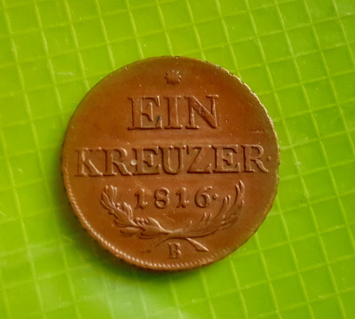 E876-Moneda veche 1 KREUZER 1816 circulat Ardeal bronz stare foarte buna 2.5 cm. foto