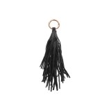 Cheie cu ciucure din piele, ornament decorativ pentru femei &ndash; Negru