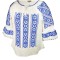 Bluza dama R 25, Dacali , marime 3XL, alb/albastru azur