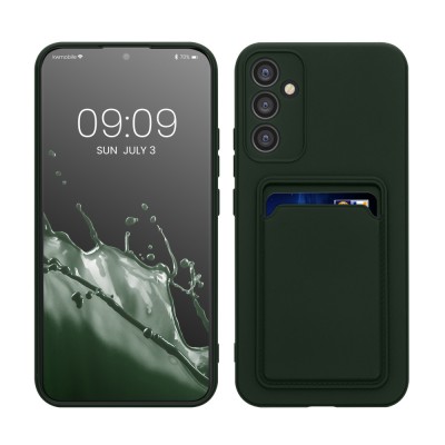 Husa Kwmobile pentru Samsung Galaxy A34 5G, Verde inchis, Silicon, KWM0000191B004C foto