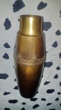 G21-I- Vaza veche Art Deco anii 1930 alama aurita in patina.