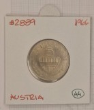 Austria 5 Schilling 1966, KM#2889, Argint, stare Buna, Europa