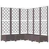 Cumpara ieftin Jardiniera de gradina cu spalier, maro, 120x120x121,5 cm, PP