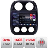 Navigatie Jeep Compass 2010-2016 Edotec Kit-2500 8 core QLED 2K 16+512GB 360 Android Waze USB Navigatie Internet Youtube Radio