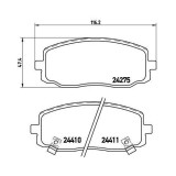 Placute frana Hyundai I10 I (Pa) 10.07-05.18, I10 2 Sedan 12.13-; Kia Picanto I (Sa) 04.04-05.12, Fata, BREMBO