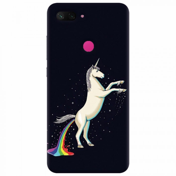 Husa silicon pentru Xiaomi Mi 8 Lite, Unicorn Shitting Rainbows