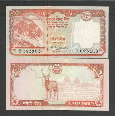 NEPAL 20 RUPII RUPEES 2008 UNC [1] P- 62 a , necirculata foto