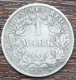 (A427) MONEDA DIN ARGINT GERMANIA - 1 MARK 1876, LIT. H, NECURATATA, Europa