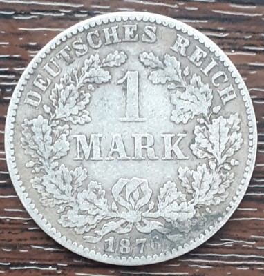 (A427) MONEDA DIN ARGINT GERMANIA - 1 MARK 1876, LIT. H, NECURATATA foto