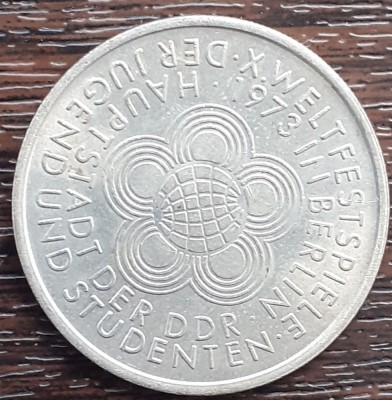 (M253) MONEDA GERMANIA DEMOCRATA (RDG, DDR) -10 MARK 1973,FESTIVALUL TINERETULUI foto