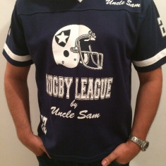 Tricou polyester Uncle Sam Rugby League, albastru, marime L / CLP