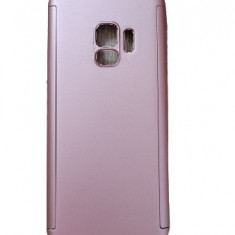 Husa protectie 360 fata + spate + folie silicon Samsung Galaxy S9 , Roz