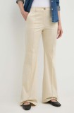 MAX&amp;Co. pantaloni femei, culoarea bej, evazați, high waist, 2416131034200 2416130000000