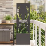 vidaXL Ghiveci Grădină cu Panou Decorativ Negru 50x140cm Oțel Exterior Jardinieră Verticală