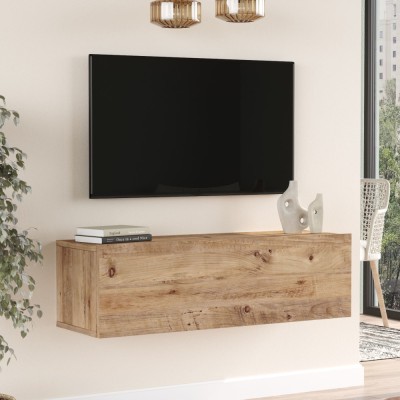 Comoda TV Lapinlahti 29,5x100x31,5cm pal stejar rustic [en.casa] HausGarden Leisure foto