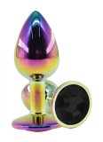 Dop Anal Metalic, Small, Multicolor, Piatra Neagra, Guilty Toys