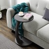 Masa laterala, en.casa, Holeby, 56 x 38 cm, pal, gri, mobila pe 4 roti HausGarden Leisure