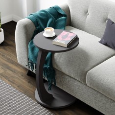 Masa laterala, en.casa, Holeby, 56 x 38 cm, pal, gri, mobila pe 4 roti HausGarden Leisure