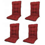 Set Perne pentru scaun de casa si gradina cu spatar, 48x48x75cm, culoare visiniu, 4 buc/set, Palmonix