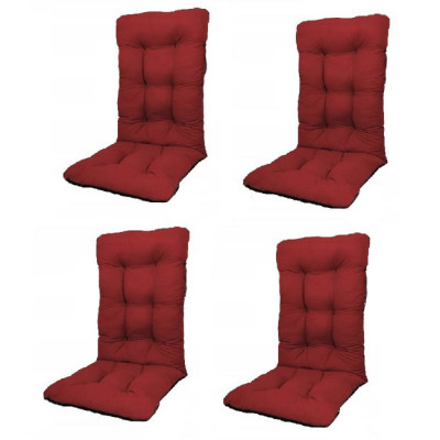 Set Perne pentru scaun de casa si gradina cu spatar, 48x48x75cm, culoare visiniu, 4 buc/set foto