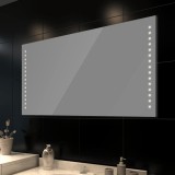 Oglindă de baie de perete, cu lumini LED, 100 x 60 cm (L x &icirc;)