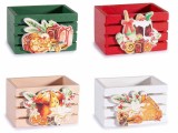 Cumpara ieftin Set 4 cosulete Craciun lemn multicolor 8.5x6x5 cm