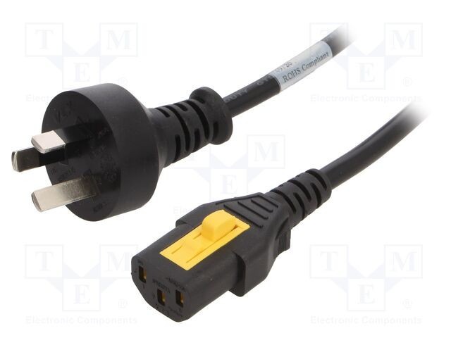 Cablu SCHURTER 3x1mm2 AS 3112 IEC C13 mamă PVC 2m cu blocare