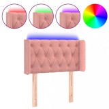 Cumpara ieftin Tablie de pat cu LED, roz, 83x16x78/88 cm, catifea