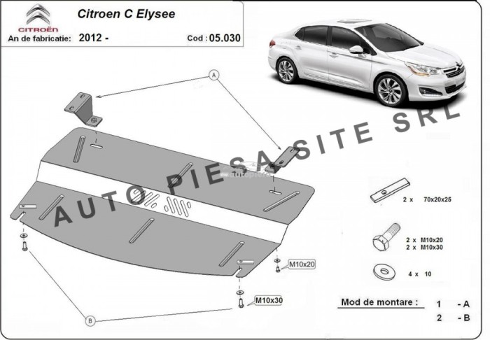 Scut metalic motor Citroen C-Elysee fabricat incepand cu 2012 APS-05,030