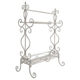 Suport prosoape Elisabeth, Clayre &amp; Eef, fier forjat, alb antichizat, 65 cm x 40 cm x 92 h
