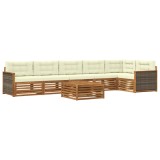 vidaXL Set de canapele de exterior cu pernă 7 pcs Natural și Crem 3383438