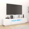 Gossi comoda tv cu lumini led, alb, 180x35x40 cm
