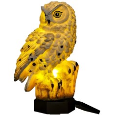 Lampa Solara de Exterior, cu Panou Solar Incorporat, Mobil 180&deg;, Iluminare LED, pentru Gradina, Curte, Terasa, Decorativ, tip Bufnita cu Tarus, Senzor