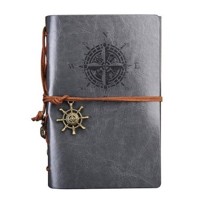 Jurnal de calatorie Vintage, 150x100 mm, A6 - Gri foto