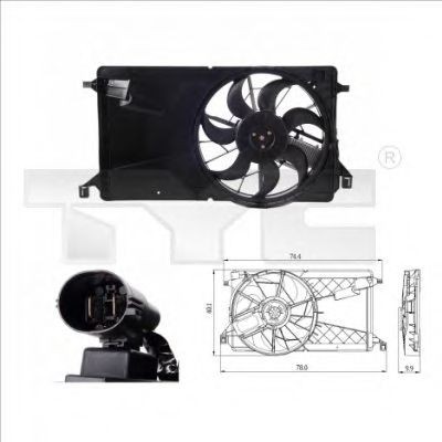 Ventilator, radiator MAZDA 3 (BK) (2003 - 2009) TYC 820-0001 foto